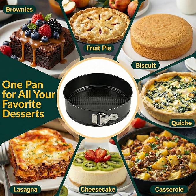 Cheesecake Pan 10 Inch Carbon Steel With Removable Bottom – Leakproof Design, Nonstick Coating Springform Pan – Durable Cake Mold With Secure Latch, Even Heat Cheese Cake Pans For Baking