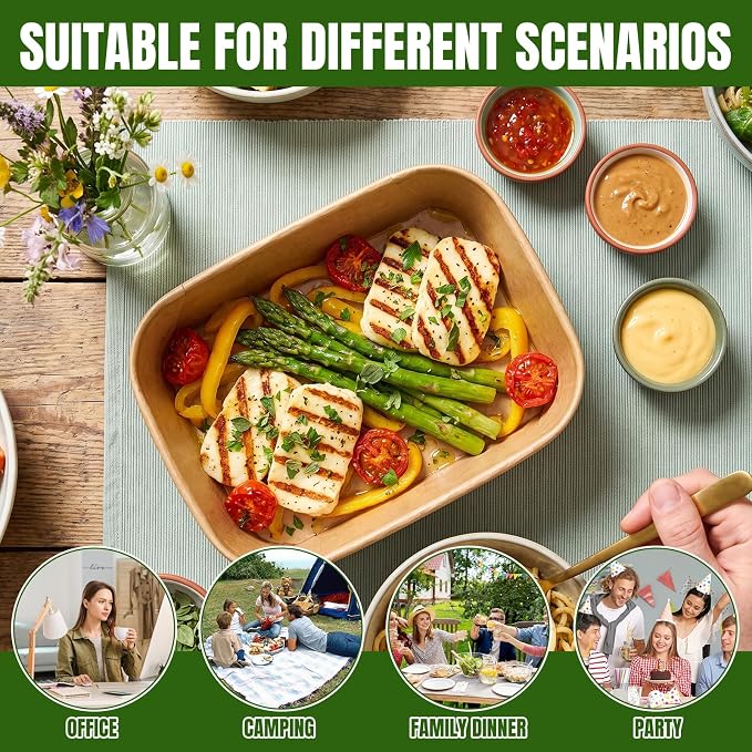 30 Pack 45oz Large Charcuterie Boxes with Clear Lids, To Go Paper Large Charcuterie Box with Lid, 7.8 x 6 x 3in Disposable Bakery Take Out Containers for Desserts, Cookie, Charcuterie, Snack and Fruit