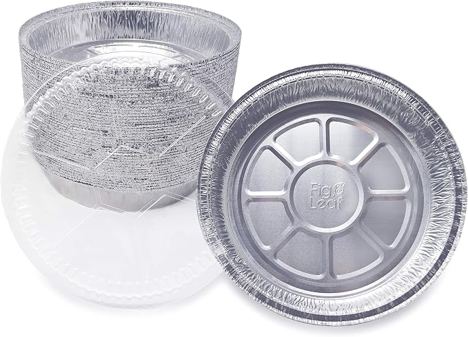 (360 Pack) Premium 7-Inch Round Foil Pans with Plastic Dome Lids l Heavy Duty l Disposable Aluminum Tin for Roasting, Baking, or Cooking