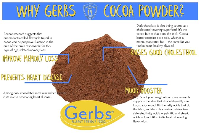 Gerbs Dutch Cocoa Powder 4 lbs. | 22-24% Cocoa Butter Fat, Resealable Bag | Rich, Smooth Dutch Process | Top 14 Allergen-Free