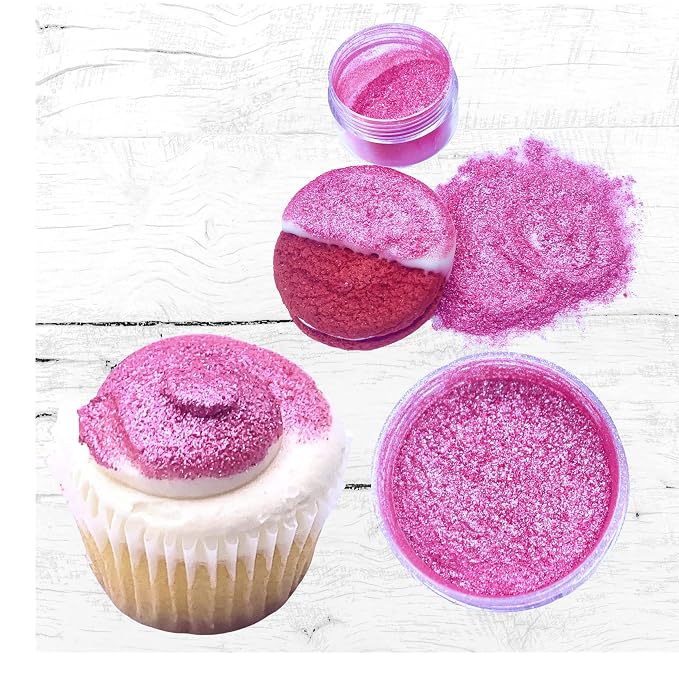 Edible glitter for cocktail bombs, edible glitter for drinks, Metallic Food paint 5 gr each jar for cake decoration, cupcake, drinks, strawberries, jelly shot decoration, Glitter food paint Food grade 100% edible cocktail glitter, Kosher and Halal Cert...