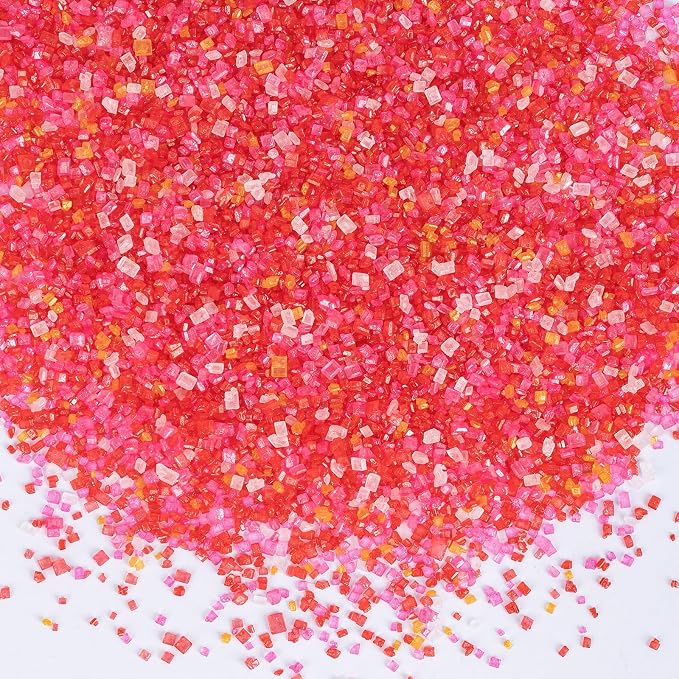 Edible Sanding Sugar Sprinkles,150g/5.3oz,Edible Gold Red Pink and White Sprinkle for Cake Decorating,Colored Crystals Sprinkle Mix for Cookies,Ice Cream,Fondant Cake,Caramel Apples,Cupcakes Decoration Topper,Desserts,Wedding Birthday Party Supplies