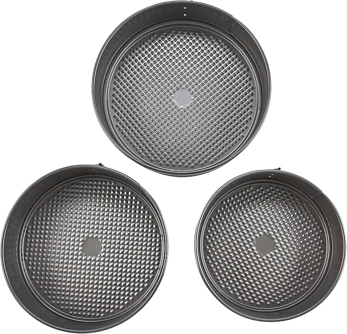 GoodCook Everyday Nonstick Steel 3pc Springform Set, 8.5", 9.5", 10.25", Gray