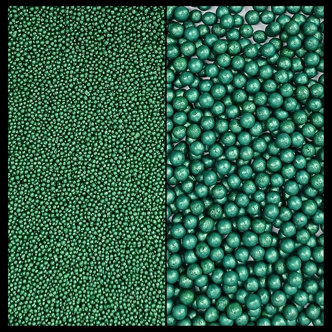 Confect- Sprinkle Holly Green Christmas Sprinkles – Assorted 5-Pack for Cake & Cupcake Decorating | Festive Mix of Holly Green Dragees, Jimmies & Sparkling Sugar | Vegan, Gluten-Free, Nut-Free Edible Holiday Topping - 5 Oz