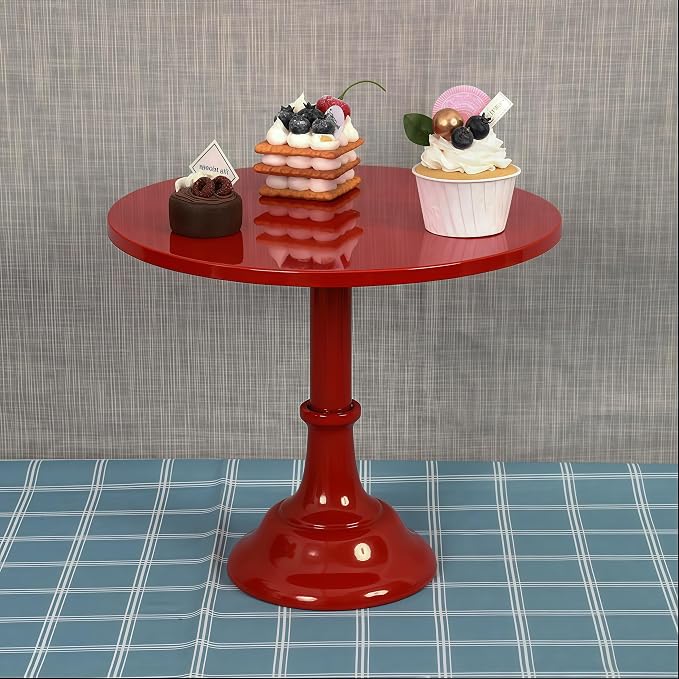 3 Pcs Metal Cake Stand Set 8/10/12 inch Dessert Table Display Perfect for Baby Shower Wedding Birthday (Red)