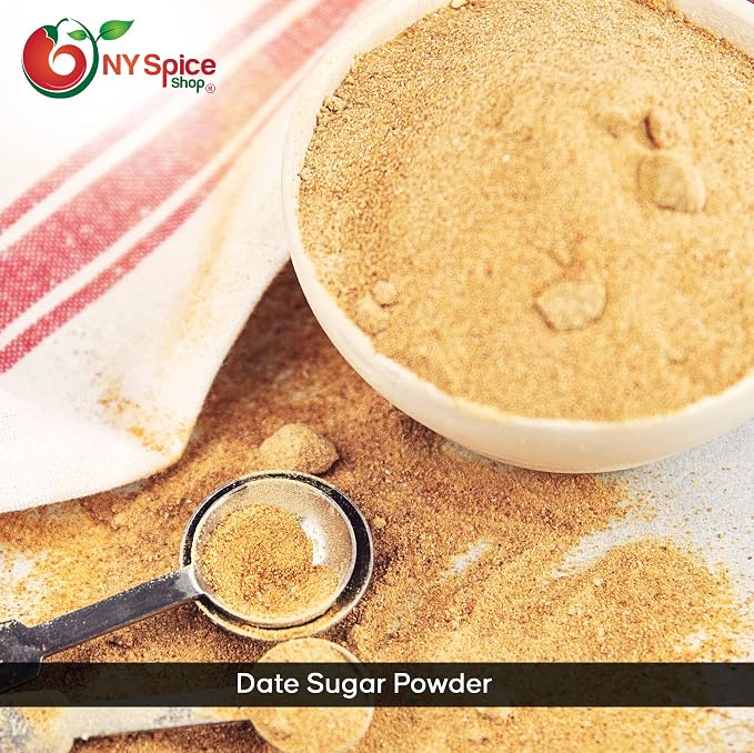 NY SPIC ESHOP Date Sugar - Dates Sugar Powder - Date Powdered Sugar - Sugar Substitute and Alternative Sweetener for Baking - Great for Desserts, Coffee & More – Natural Refined Sugar - 1 (Pound)
