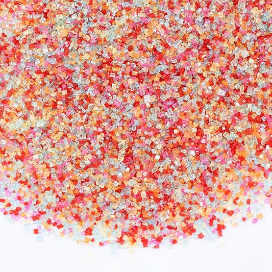 Rainbow Sanding Sugar Sprinkles,Edible Colorful Sprinkle Mix,150g/5.3oz,Edible Sugar Crystals for Cake Decorating,Sprinkle Mix for Baking Decorations,Cookies,Ice Cream,Fondant Cake,Caramel Apples,Cupcakes,Desserts,Wedding Birthday Party Supplies