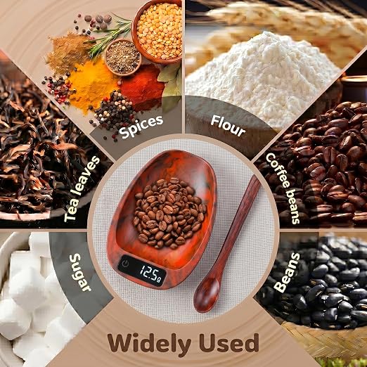 Portable Coffee Scale Mini Electronic Gram Scale Rechargeable Digital Scale for Home Office Coffee Making & Kitchen Use (Coffee)