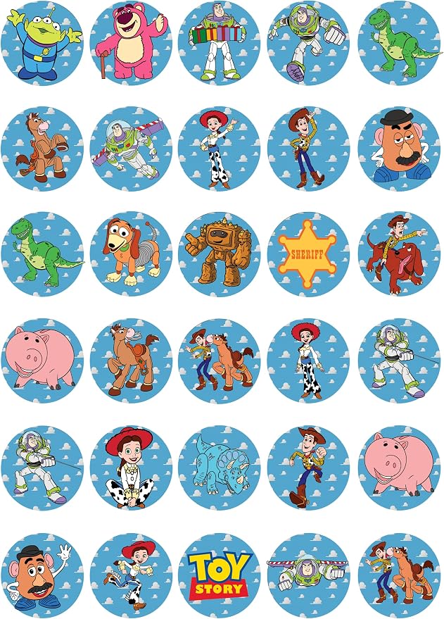 30 x Edible Cupcake Toppers – Classic story Themed Collection of Edible Cake Decorations | Uncut Edible on Wafer Sheet