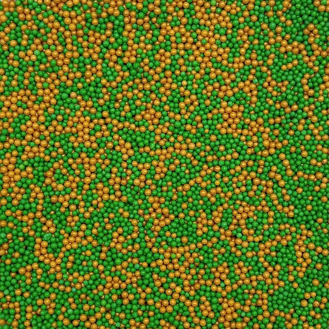 Dynastang 2mm Dark Green & Gold Pearls Sprinkles Edible Pearls Cake Decorating Stars Cake Decorations Cupcake Toppers Cookie Decorating Perfect for Cakes, Cupcakes, Desserts Toppings 3OZ