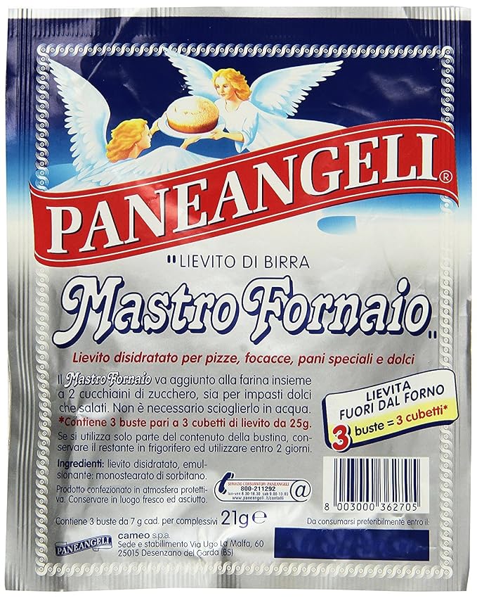 Paneangeli: "Lievito Per Pane" Italian Brewer's Yeast 0.74 Ounce (21gr) Packages (Pack of 4) [ Italian Import ]
