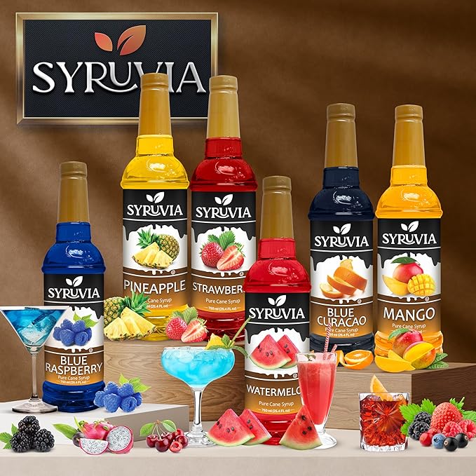 Syruvia Green Tea Syrup, Naturally Flavored Syrup for Teas, Drinks, Lemonades, Iced Teas, and Desserts – 25.4 fl oz - with Pump