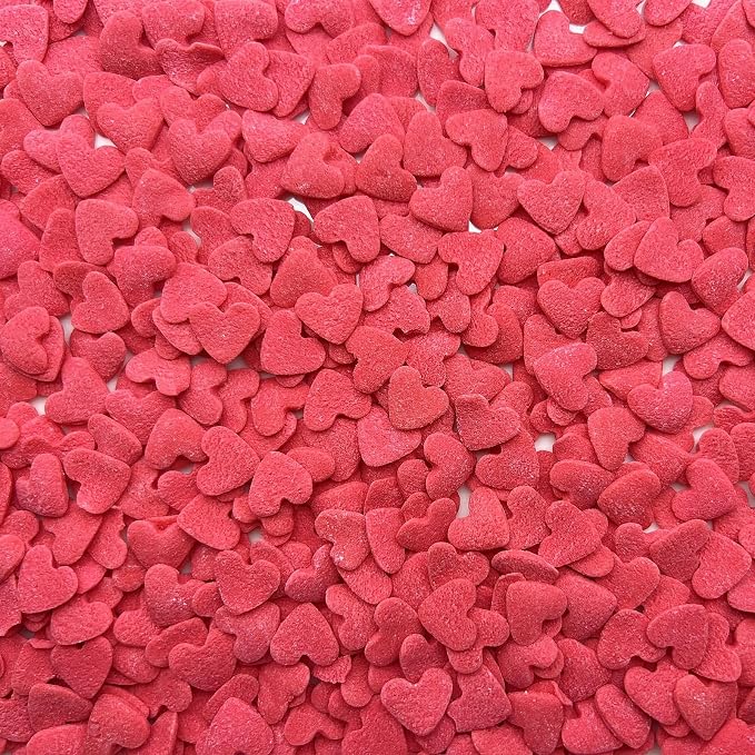 SE Si&Moos Jumbo Heart Sprinkles Jumbo Red Hearts Edible Hearts Confetti for Decorating Valentines Cake Decorations Red Sprinkles for Baking, Party Wedding Baby Shower Valentines Supplies 3.35 OZ