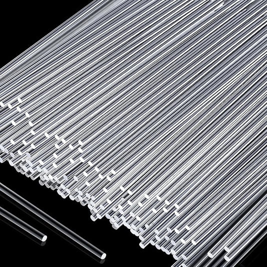 Zopeal 200 Pcs Acrylic Lollipop Sticks Clear Cake Pops Rods Cake Topper Candy Cupcake Treat Stick for Wedding Chocolate Cookie Dessert Handmade DIY Crafts Party Decor Gardening(8 x 0.08 Inches,Clear)