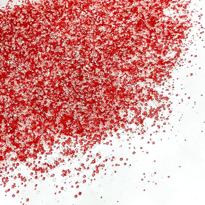 Edible Valentine Themed Sanding Sugar Sprinkles 142g/ 5.01oz Red White Sanding Sugar for Baking and Decorating Topping Cake Cookie Cupcake Topper Ice Cream Supplies