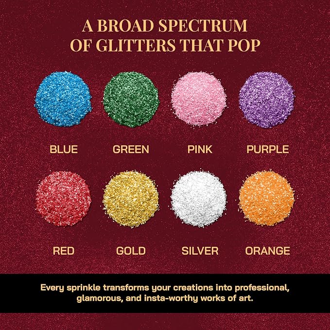 Dazzle Dust Edible Glitter Sprinkles for Cake Decorating, Drinks, Cookie, Icing, Dessert Decorations, Sparkly Luster, Food-Grade, Vegan, Gluten Free, Kosher, Bulk 10g, Red