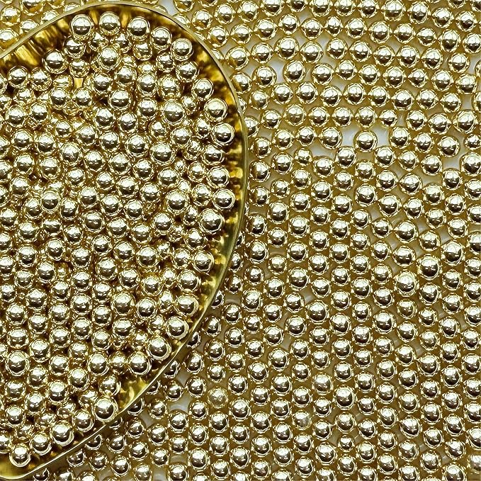 CandiJumpin 4mm Gold Sugar Pearls, Small Edible Pearls Gold Pearl Sprinkles for Cake Decorating Edible Cake Decorations Pearl Sugar Sprinkles Cupcake Toppers Baby Shower Party Birthday Wedding Christmas Supplies 3 OZ