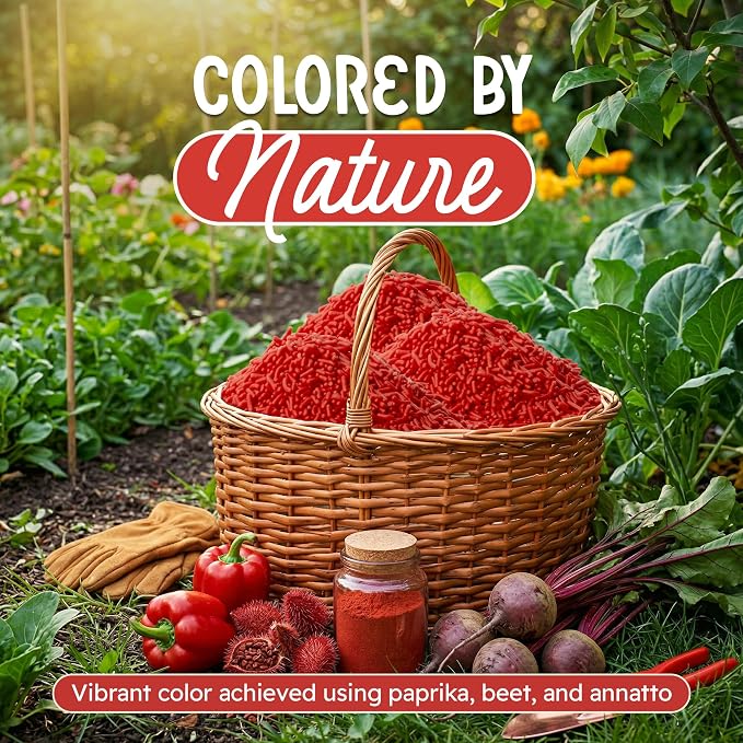 Snackathon Natural Sprinkles for Baking & Decorating, Dye-Free Red Sprinkles, 4 oz Jimmies in Resealable Bag - Naturally Colored, No Artificial Dyes, Gluten-free for Cakes, Cupcakes & Ice Cream