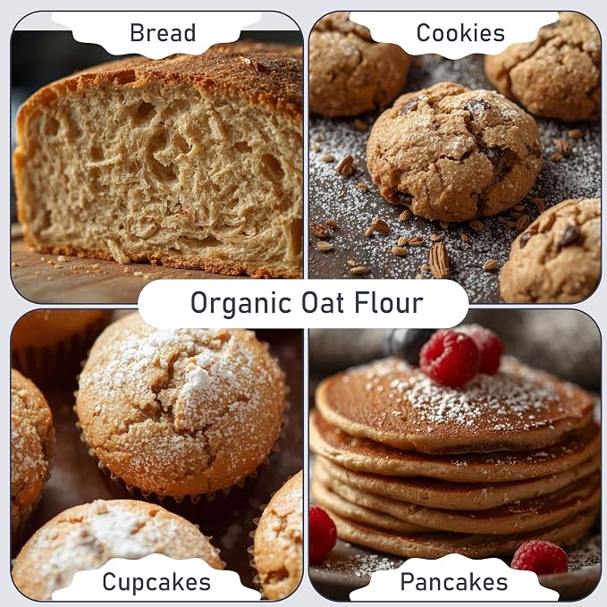 Great River Milling Organic Oat Flour | Gluten Free Whole Grain Flour | Non-GMO, Kosher, Vegan Certified | Naturally Sweet Flavor for Pancakes, Muffins, Cookies & Baking Blends | 5 Lb