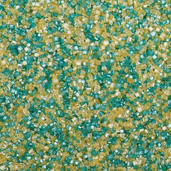 St Patricks Day Sanding Sugar Sprinkles, 4.6 oz Green and Yellow Spring Sprinkles, Edible Sparkling Sugar Crystals for Baking Topping, Cupcakes, Cookies, Ice Cream & Cake Decorating