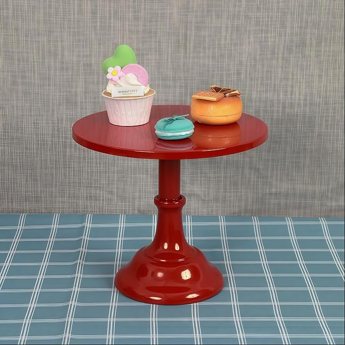 3 Pcs Metal Cake Stand Set 8/10/12 inch Dessert Table Display Perfect for Baby Shower Wedding Birthday (Red)