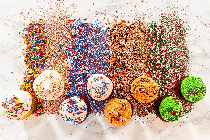 Bakerpan Halloween Jimmies Sprinkles - 6 Ounces Edible Sprinkles for Cake Decorating, Cupcakes, Ice Cream, Cake Decorations (Made in USA)