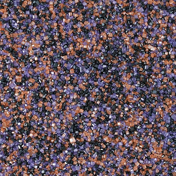 Sujoygar Halloween Sanding Sugar Sprinkles, 5oz Edible Black Purple and Orange Cake Sprinkles for Chocolate Ice Cream Toppings Cupcake Decoration Halloween Party Cookies Baking Dessert Food Supplies