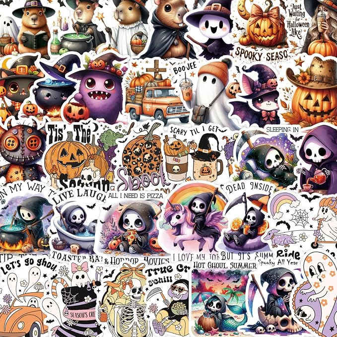 Halloween Stickers for Journaling & Scrapbooking - 130+ Cute Spooky Planner Decals| Vintage Aesthetic Junk Journal Craft Supplies
