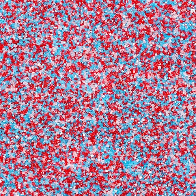 Red Blue and White Sanding Sugar Sprinkles, Sujoygar 5oz Edible Cake Patriotic Sprinkles for Ice Cream Toppings Cupcake Chocolate Decoration, 4th of July Party Cookies Baking Dessert Food Supplies