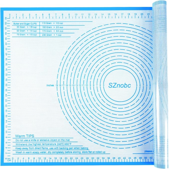Silicone Pastry Mat 36x24 Inch Extra Large Baking Mats with Measurements, Great for Dough Rolling, Pastry, Pie Crust, Fondant, Cookies, Bread, Pasta, Pizza, Counter Mat