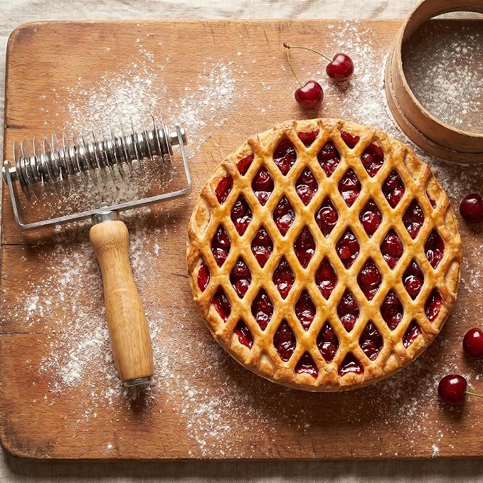 Lattice Pastry Pizza Dough Cutter Stainless Steel Cinnamon Roll Cutter for Pie Bread Beef Wellington Crust Baking