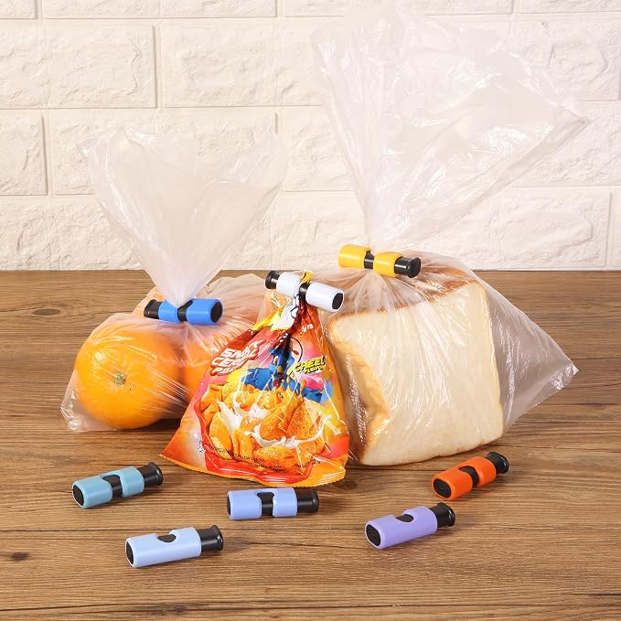 Mr. Pen- Squeeze and Lock Bread Bag Clips, 2.4 Inch, 8 Pack | Multicolor Squeeze Lock Clips, Reusable Bag Closures for Bread, Snacks, Coffee, Food Storage, Fits Thick and Thin Bags