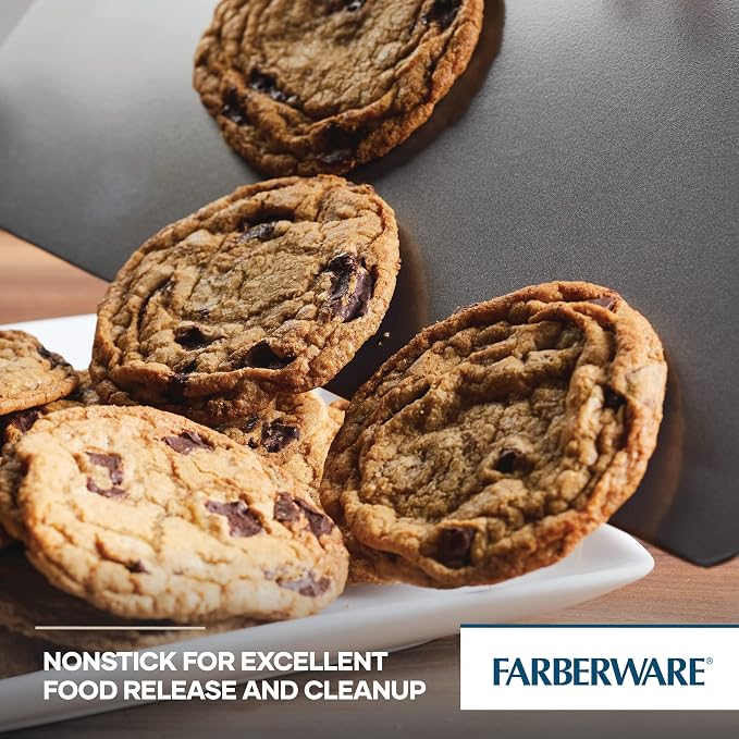 Farberware GoldenBake Bakeware Nonstick Meatloaf/Loaf Pan Set, Insulated, Two 9-Inch x 5-Inch, Gray