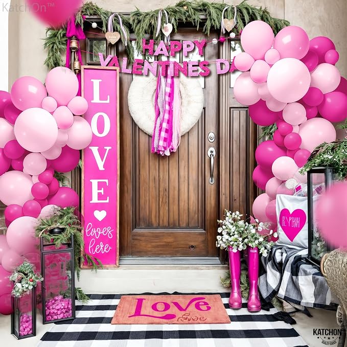 KatchOn, Pink Balloons Arch Kit - 18 Inch, Huge Pack Of 186 | Valentines Balloons for Valentines Day Decorations | Hot Pink Balloons for Birthday Party Decorations | Pink Party Decorations
