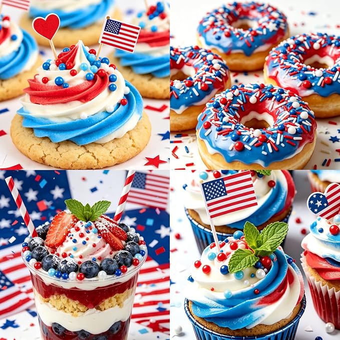 Dazzjoy Edible White Pearl Sugar Sprinkles, White Pearls for Cake Decorating, 130g/4.58oz, Candy Baking Cake Decorations, Cupcake Toppers, Cookies, Patriotic Wedding Party Valentines Supplies