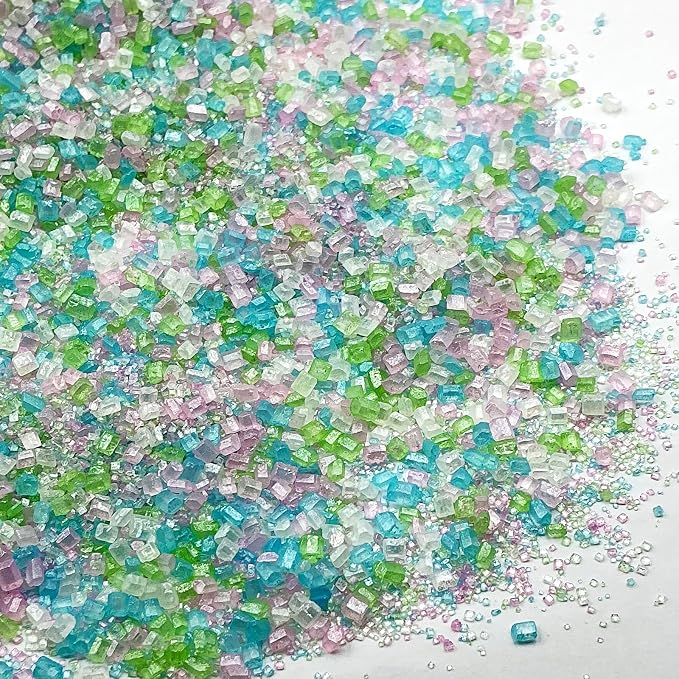Edible Pastel Mermaid Sanding Course Sugar Sprinkles 142g/ 5.01oz Mermaid Pastel Sprinkles Sanding Sugar for Baking, Cookies, Cupcakes, Ice Cream Topping and Rimming Sugar