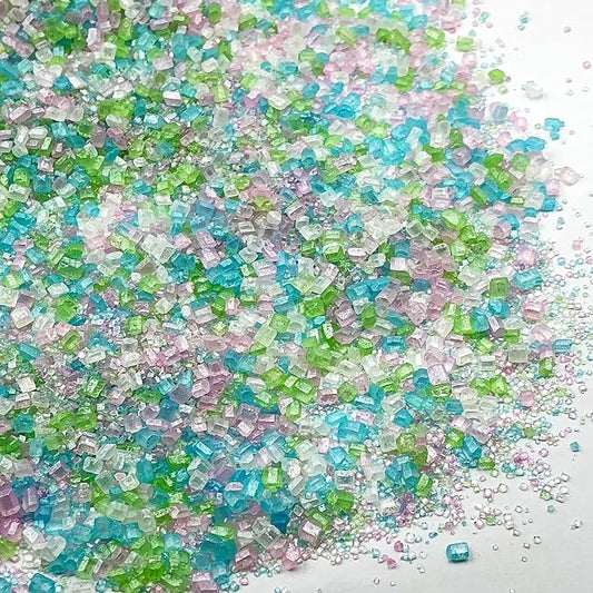 Edible Pastel Mermaid Sanding Course Sugar Sprinkles 142g/ 5.01oz Mermaid Pastel Sprinkles Sanding Sugar for Baking, Cookies, Cupcakes, Ice Cream Topping and Rimming Sugar