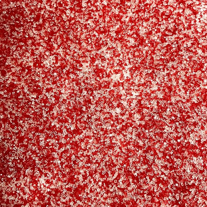 Edible Valentine Themed Sanding Sugar Sprinkles 142g/ 5.01oz Red White Sanding Sugar for Baking and Decorating Topping Cake Cookie Cupcake Topper Ice Cream Supplies