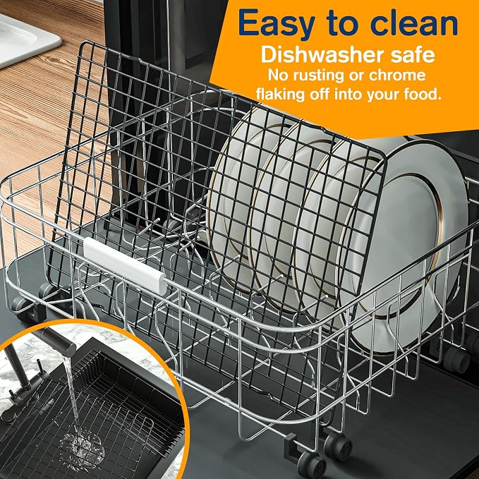 2PCS Cooling Racks for Cooking and Baking - 10" x 15"Heavy Duty Stainless Steel Wire Rack for Baking, Grilling, Roasting - Oven & Dishwasher Safe - Fits Jelly Roll Sheet Pan（Black）