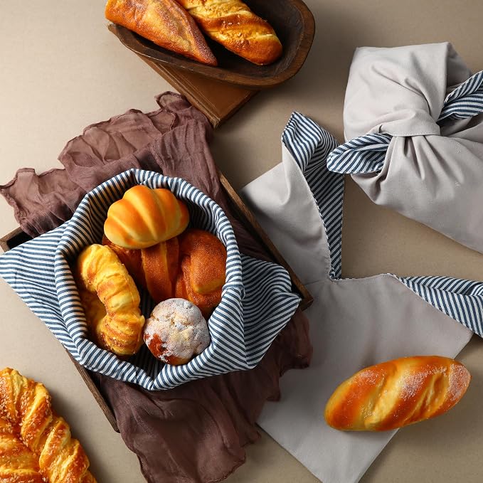 3 Pcs Reusable Linen Bread Bags Beeswax Bread Keeper Bag for Homemade Bento & Sourdough Fresh Origami Container Storage 15.8'' x 13.8'' for Food Baking Kitchen Bakery Picnic Wrapping Camping