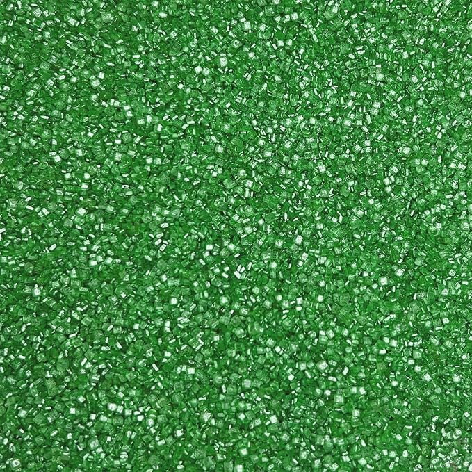 Green Sanding Sugar Sprinkles, 4.6 oz Edible Sparkling Sugar Crystals for Baking Topping, Cupcakes, Cookies, Ice Cream & Cake Decorating, Wedding Party Christmas Supplies