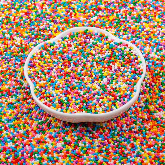 Rainbow Nonpareils Sprinkles, 130g/4.58oz - Multi-Color Edible Sugar Pearls for Cake Decorating, Cupcake, Cookie, Ice Cream Toppings, Birthday Party & Baking Supplies