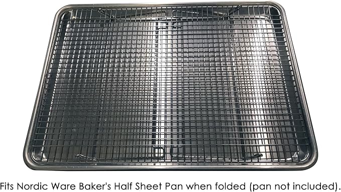 Stackable Stainless Steel Wire Half Sheet Cooling Rack(12"x17") - with Collapsible Folding Legs - For Baking, Cooking, & Grilling - Perfect for Cookies, Muffins, Bread & More