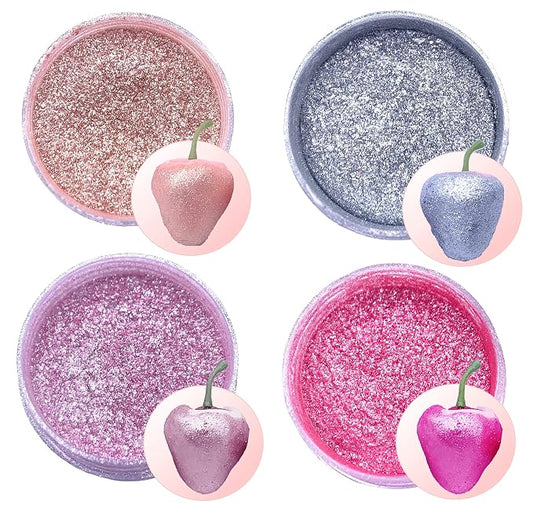 Edible glitter for cocktail bombs, edible glitter for drinks, Metallic Food paint 5 gr each jar for cake decoration, cupcake, drinks, strawberries, jelly shot decoration, Glitter food paint Food grade 100% edible cocktail glitter, Kosher and Halal Cert...
