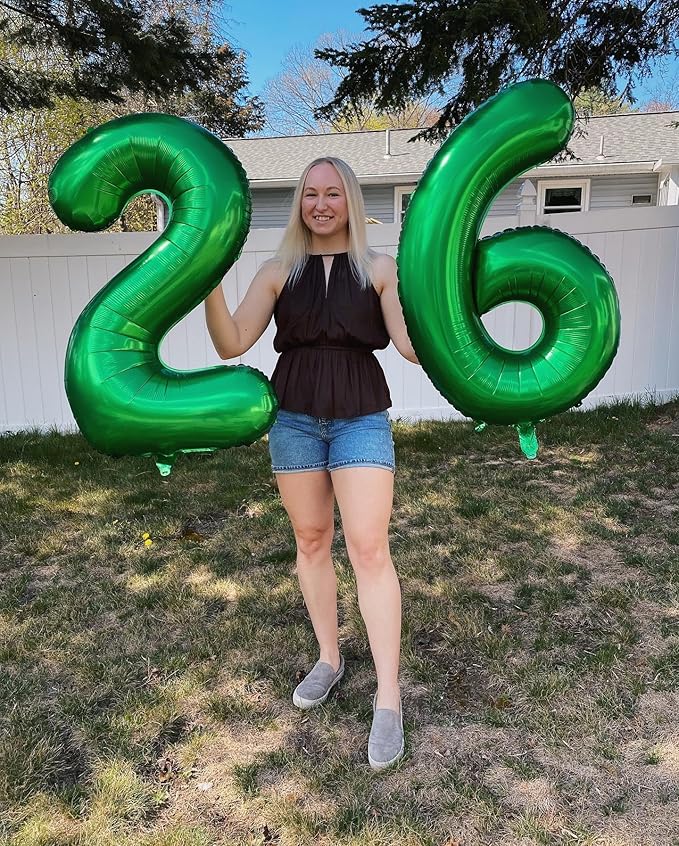 Dark Green Number 6 Balloon 40 Inch, 6th Birthday Party Decorations for Children, Giant 6 Foil Balloon for Party Supplies