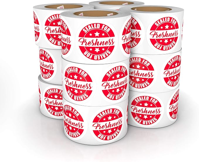 Food Delivery Tamper Evident Sealed for Freshness Labels - 500 Adhesive Stickers for Safe Food delivery (Circles 12 Pack)