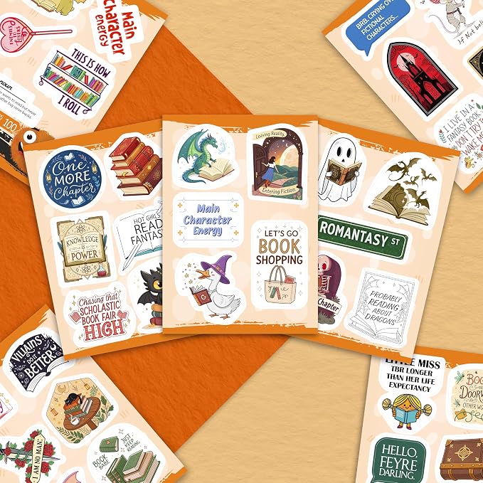 100Pcs Fantasy Book Stickers for Kindle Adult - Bookish & Reading Decals, Book Stickers Fantasy - Gifts for Men & Women