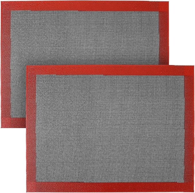2Pcs Perforated Baking Mats Eclair Silicone Mat for Half Sheet