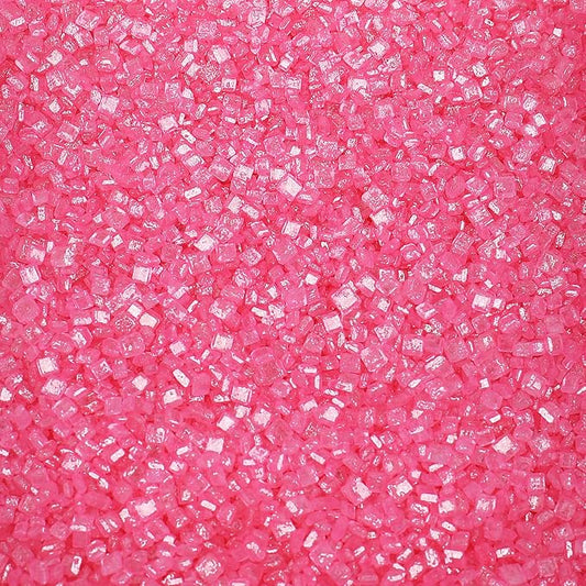 Pink Sanding Sugar for Baking Edible, Pink Sprinkles 130g/4.6oz, Pink Sanding Crystal Sugar Sprinkles for Baking, Cupcake, Cookie and Donuts Toppings, Wedding, Birthday Party Supplies
