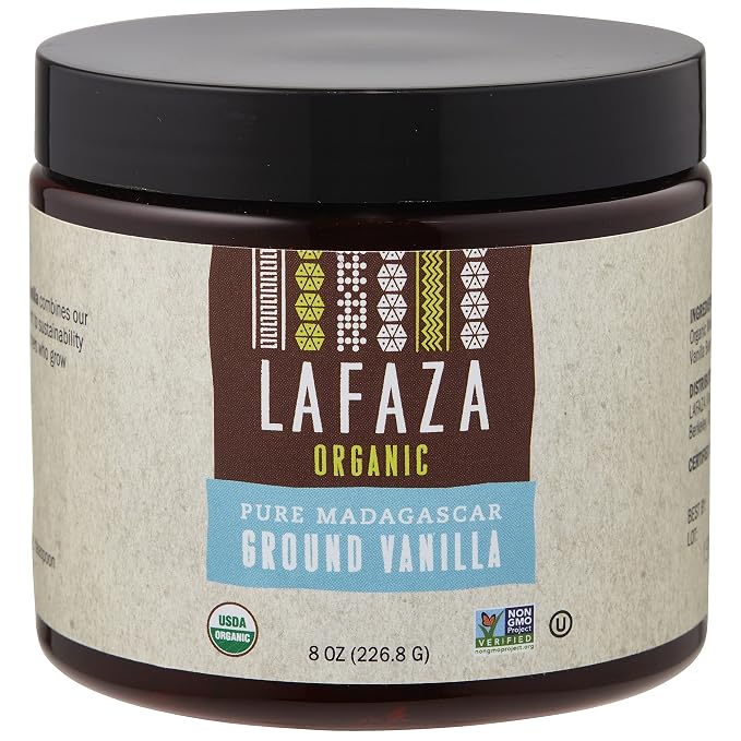 Lafaza Organic Madagascar Bourbon Pure Ground Vanilla Bean Powder, 8oz